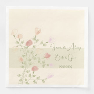 Elegantens Blommigt med mjuk Grönt Pappersservett