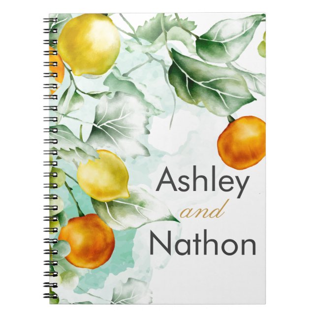 Elegantens blommigt och frukt, vattenfärgen sommar anteckningsbok (Framsidan)