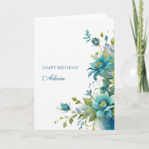 Elegantens Blommigt Personlig födelsedag Kort