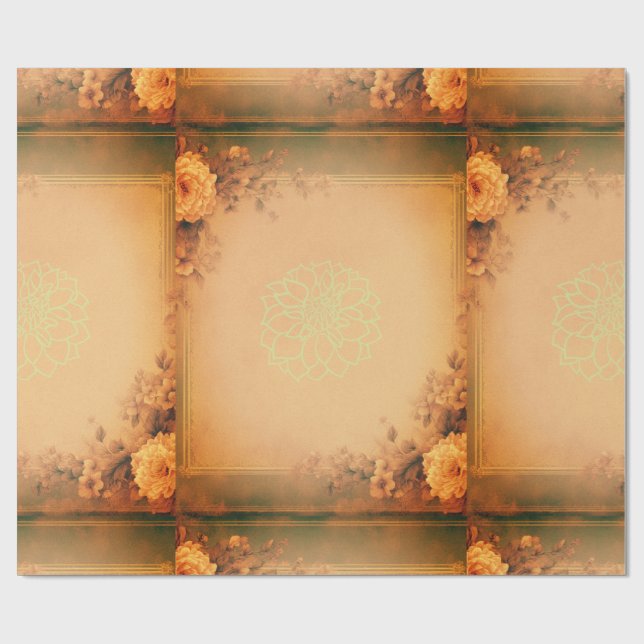 Elegantens Blommigt Presentpapper (Platt)