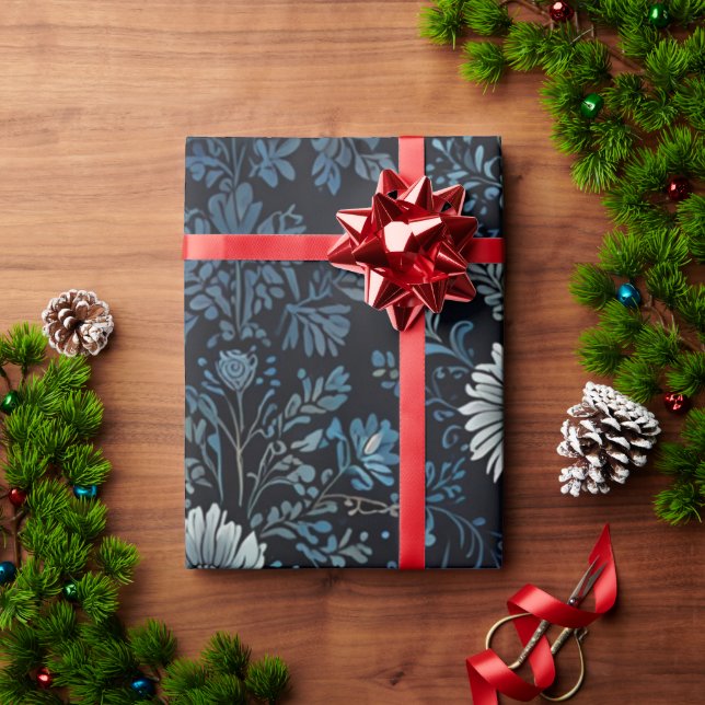 Elegantens Blommigt Presentpapper (Julgåva)