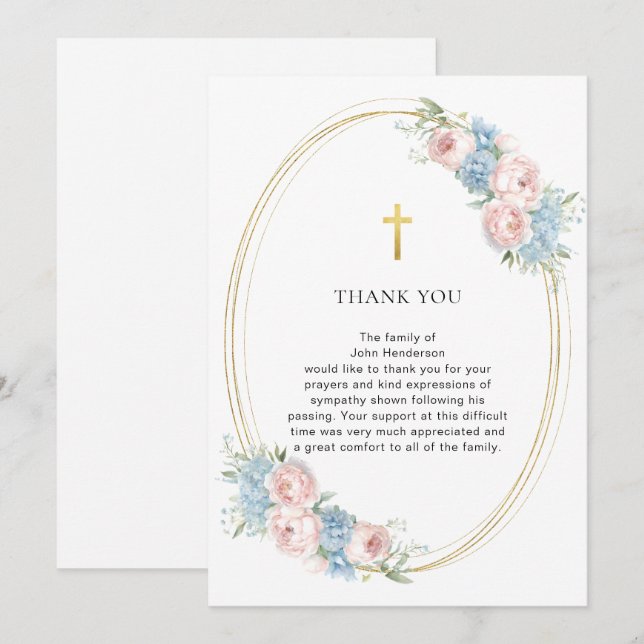 Elegantens Blommigt Religiösa Behåll ditt kort (Fram/baksida)