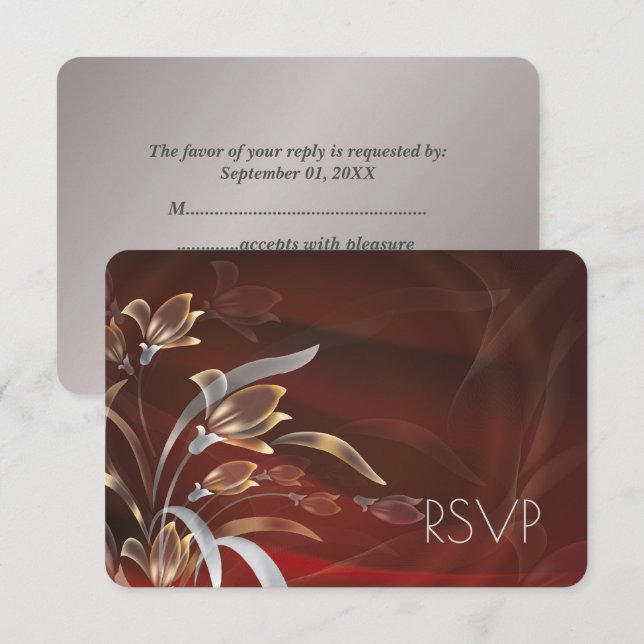 Elegantens Blommigt | Silver Design OSA kort (Fram/baksida)