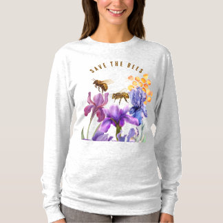 Elegantens blommigt spara av bin t shirt
