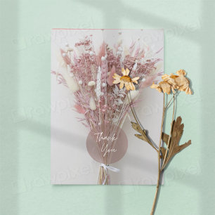Elegantens Blommigt Tack för ditt kort med Heartfi
