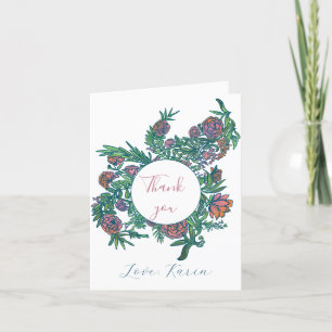 Elegantens Blommigt Tack Kort
