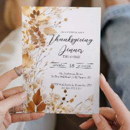 Elegantens blommigt - Thanksgivingens fallskärmsmi Inbjudningar