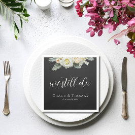 Elegantens Blommigt Vi gör fortfarande Vow Renewal Pappersservett