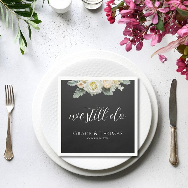 Elegantens Blommigt Vi gör fortfarande Vow Renewal Pappersservett (Skapare uppladdad)