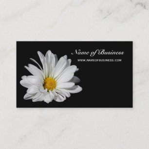 Elegantens Blommigt Vit Daisy på svart Visitkort