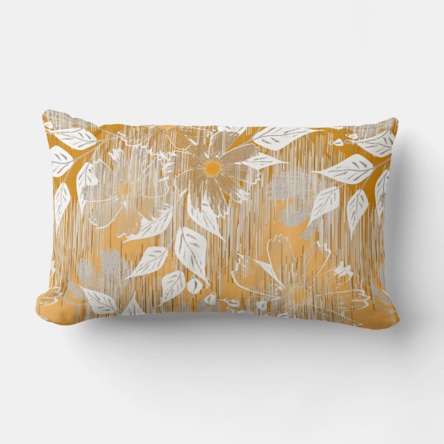 Elegantens blommönster. lumbarkudde (Framsida)