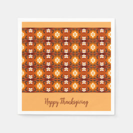 Elegantens Blommönster med persikor Pappersservett