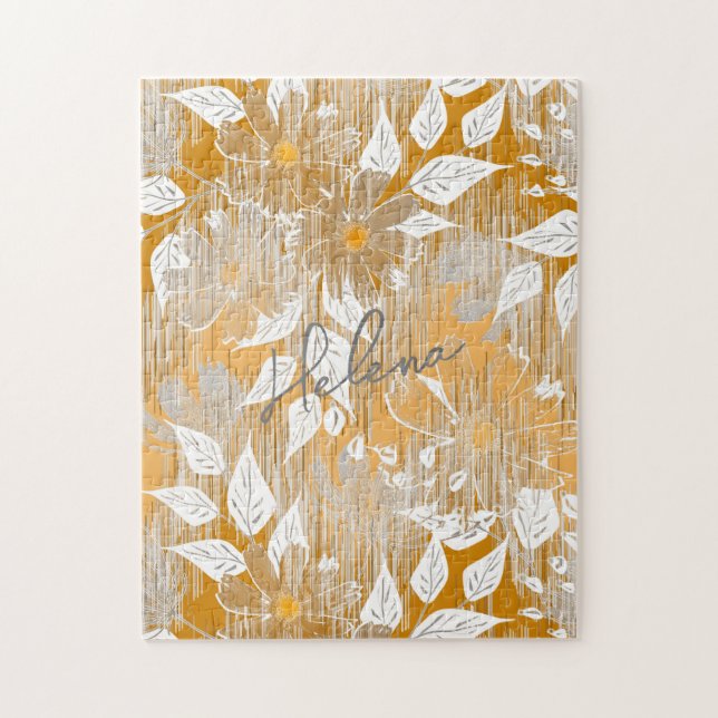 Elegantens blommönster. pussel (Vertikal)