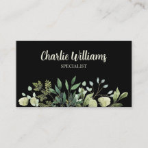 Elegantens botaniska grönt löv svart