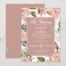 Elegantens bröllopsinbjudan till botaniska blommig