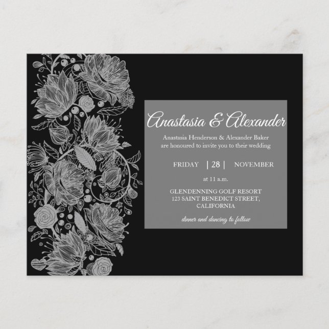 Elegantens budgetinbjudan till ceremonin i bröllop flygblad (Framsidan)