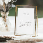 Elegantens budgetkalligrafi Bröllop Bordsnumret<br><div class="desc">Utformningen har ett handskrivet teckensnitt och modern minimalistisk design. Designad att samordna med för den europeiska uppsamlingsinbjudan. Om du vill ändra information klickar du på "Anpassa". Visa samlingslänken på den här sidan om du vill se alla matchande objekt i den här vackra designen eller se samlingen här: https://bit.ly/3iNzQAD</div>