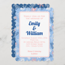 Elegantens chic blommigt - dammig inbjudan till Bl