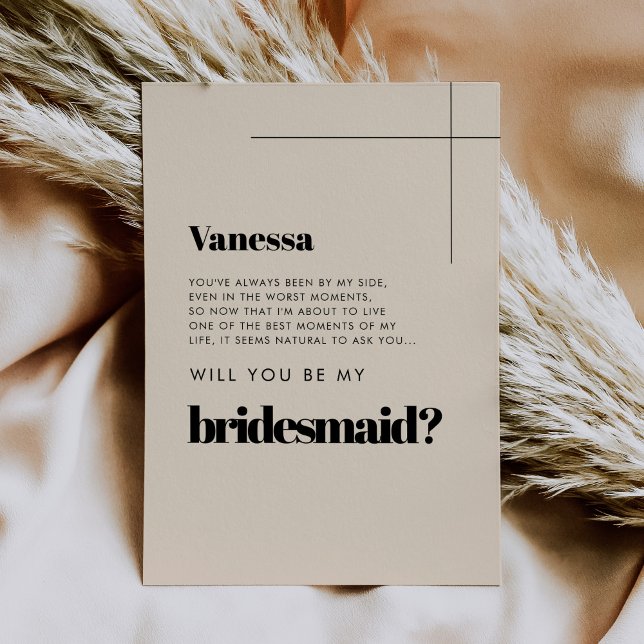 Elegantens chic Kommer du att bli mitt bridantkort Inbjudningar (Skapare uppladdad)