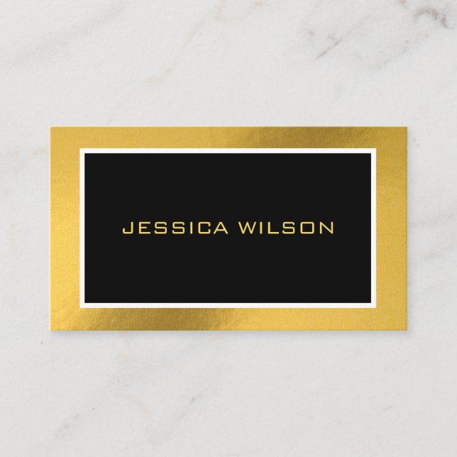 Elegantens chic med affärskortet guld ram visitkort (Framsida)