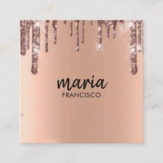 Elegantens chic, modern kvadratisk minimalistisk v fyrkantigt visitkort (Framsida)