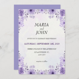 Elegantens Chic Romantic Minimalist Classic Lila Inbjudningar