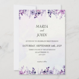 Elegantens Chic Romantic Minimalist Classic Lila Inbjudningar