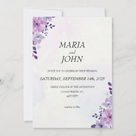 Elegantens Chic Romantic Minimalist Classic Lila Inbjudningar