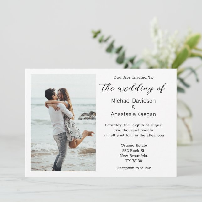 elegantens chic-skript - inbjudan till bröllopsfot (Stående Fram)