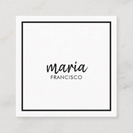 Elegantens chic vit modern kvadratisk minimalistis fyrkantigt visitkort