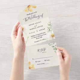 Elegantens Daisy allt i en bröllopsinbjudan
