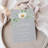 Elegantens Daisy | GRÅTT BRÖLLOP SPARA DATUM