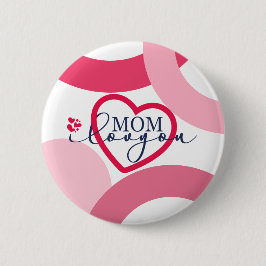 Elegantens design Text Mamma I Kärlek dig med hjär Knapp