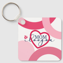 Elegantens design Text Mamma I Kärlek dig med hjär Nyckelring