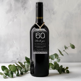 Elegantens diamanter 60:e Födelsedagsfesten Tack Presentetikett