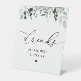 elegantens dryckesskylt för blommigt av grönt vatt