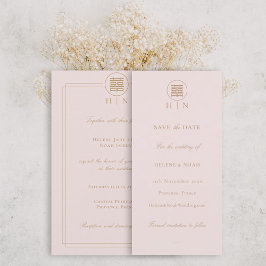 Elegantens Dubbla - lycka Rosa Modern Spara datum