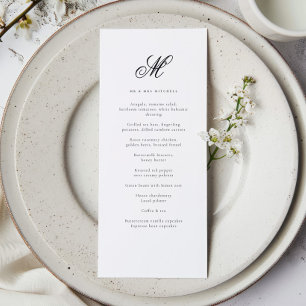 Elegantens efternamn - första bröllopsmottagning meny