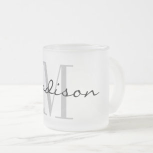 Elegantens eget namn monogram frostat glaste mugg