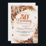 Elegantens fall och höstens brända orange blommigt inbjudningar<br><div class="desc">Elegant fall och höstbränd orange blommigt löv 50 födelsedag Inbjudan Absolut fantastisk boho-design som har fångat alla firande och händelser under de senaste åren, - en blandning av fall och höst löv och blommor som vävs som en andedräkt. Du kan vara säker på att du med den här designen för...</div>