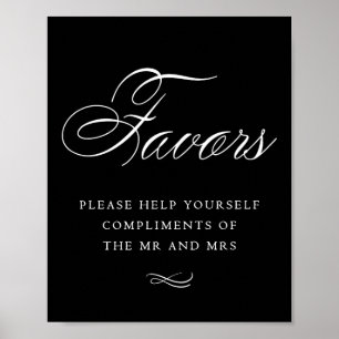 Elegantens favoriter Vitkalligrafi Chic Bord-tec Poster
