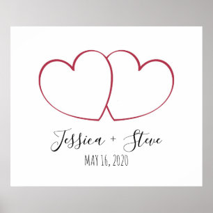 Elegantens fingeravtrycksbok roligt bröllop poster