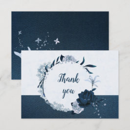 elegantens flotta och dammig blåa blommor botanisk tack kort