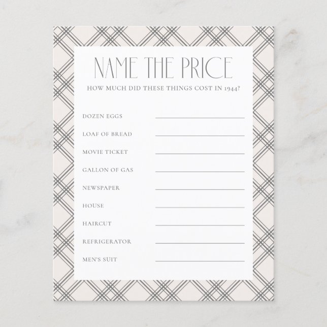 Elegantens födelsedag Namn det Prisa spelet (Framsida)