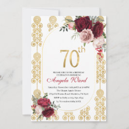 Elegantens födelsedagsfirande blommigten glitter 7 inbjudningar