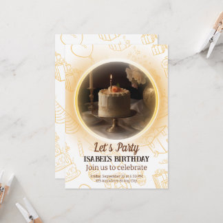 Elegantens födelsedagsinbjudan inbjudningar