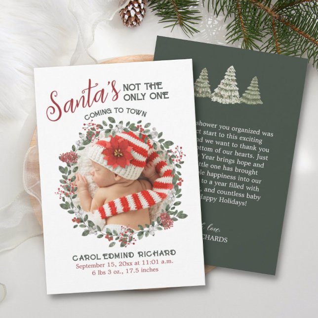 Elegantens födelsetal Helgdag Fotobabyskor Tack Kort (Skapare uppladdad)