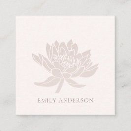 ELEGANTENS FORMELLA BLOMMIGT ROSA ROS GULD LOTUS  FYRKANTIGT VISITKORT