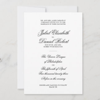 Elegantens formella inbjudan till bröllop