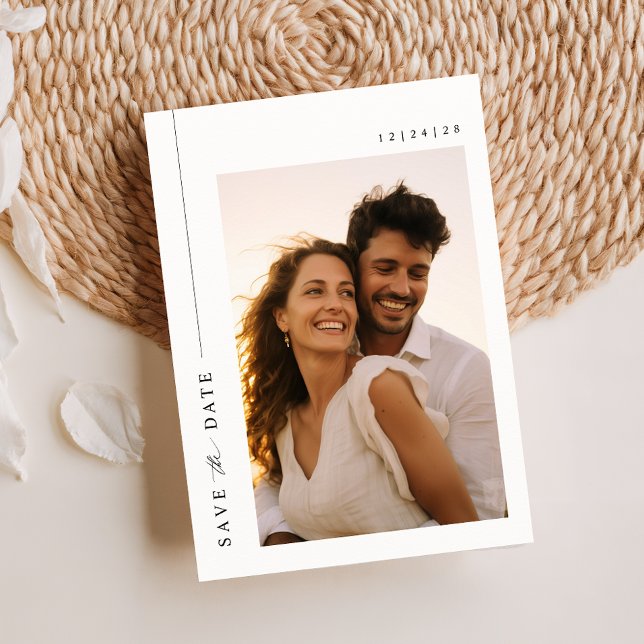 Elegantens fotomålbröllop Spara datum Inbjudningar (Skapare uppladdad)